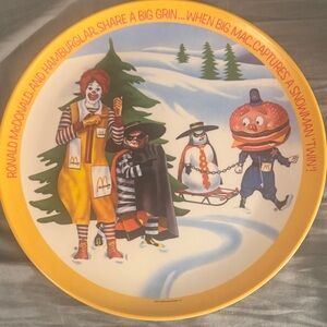 Vintage McDonald's Yellow and Multicolor Character Plate
